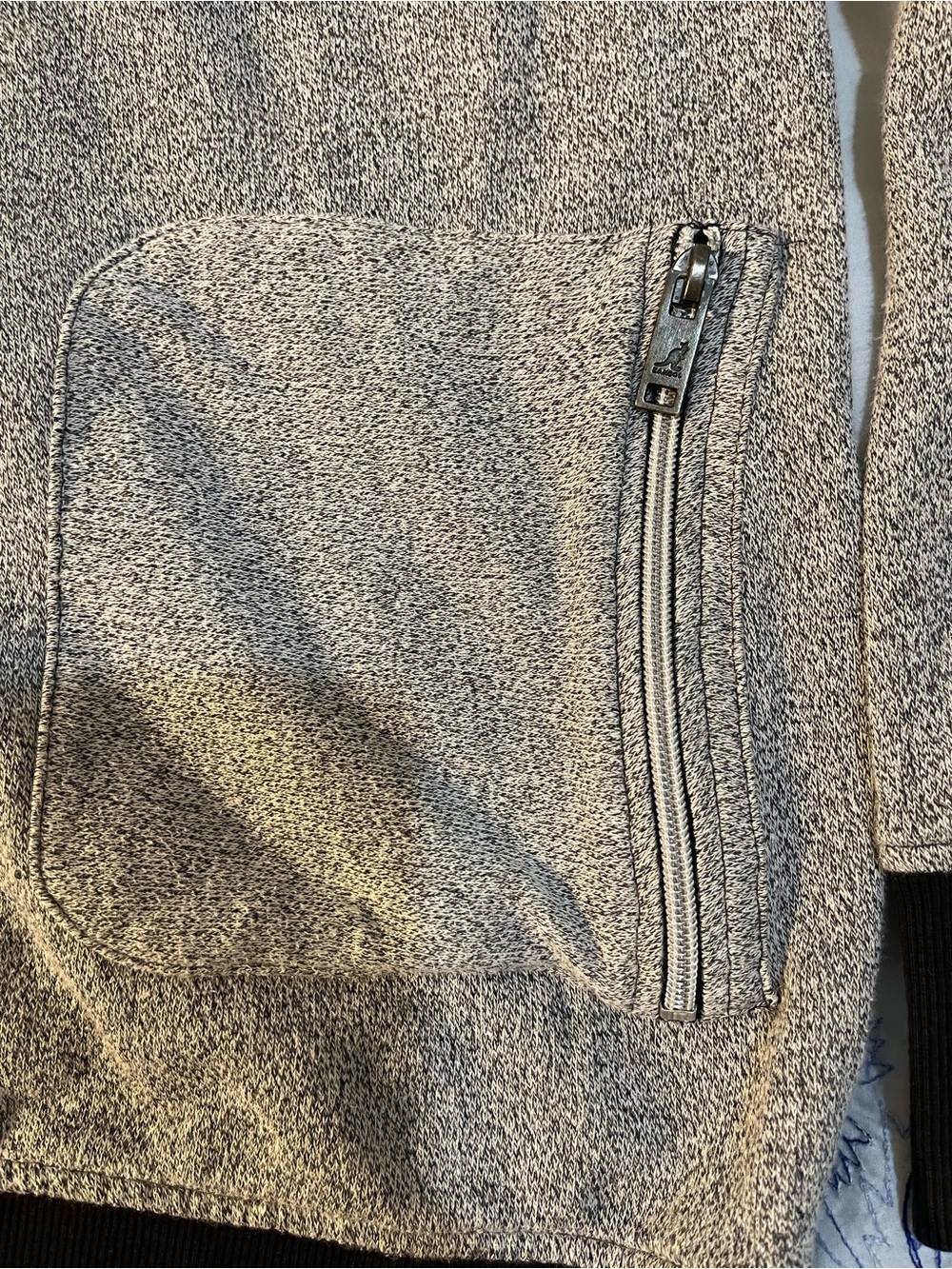 Kangol Vintage Style Heather Gray Quarter 1/4 Zip Hoodie Embroidered Logo Men L - Picture 3 of 7